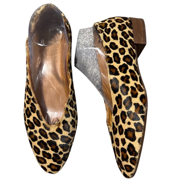 Cezane Matilda Low Ballernias Flat Size EU 39 US 8 Tan Leopard Pony Hair New - Picture 1 of 7